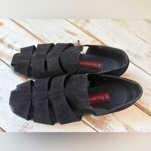 Bayberry vintage 90s suede fishermen sandals comfort shoes black sz 8 Wide EUC